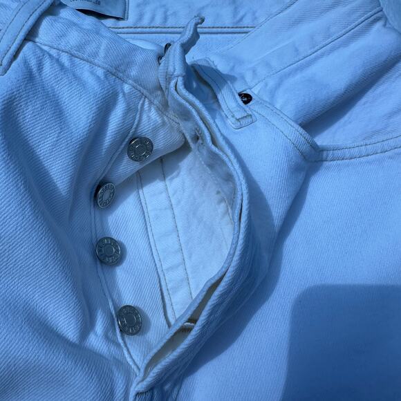 AGOLDE 90's Pinch Waist High Rise Cutoff Jean Shorts Porcelain White Size 27 - Picture 8 of 14